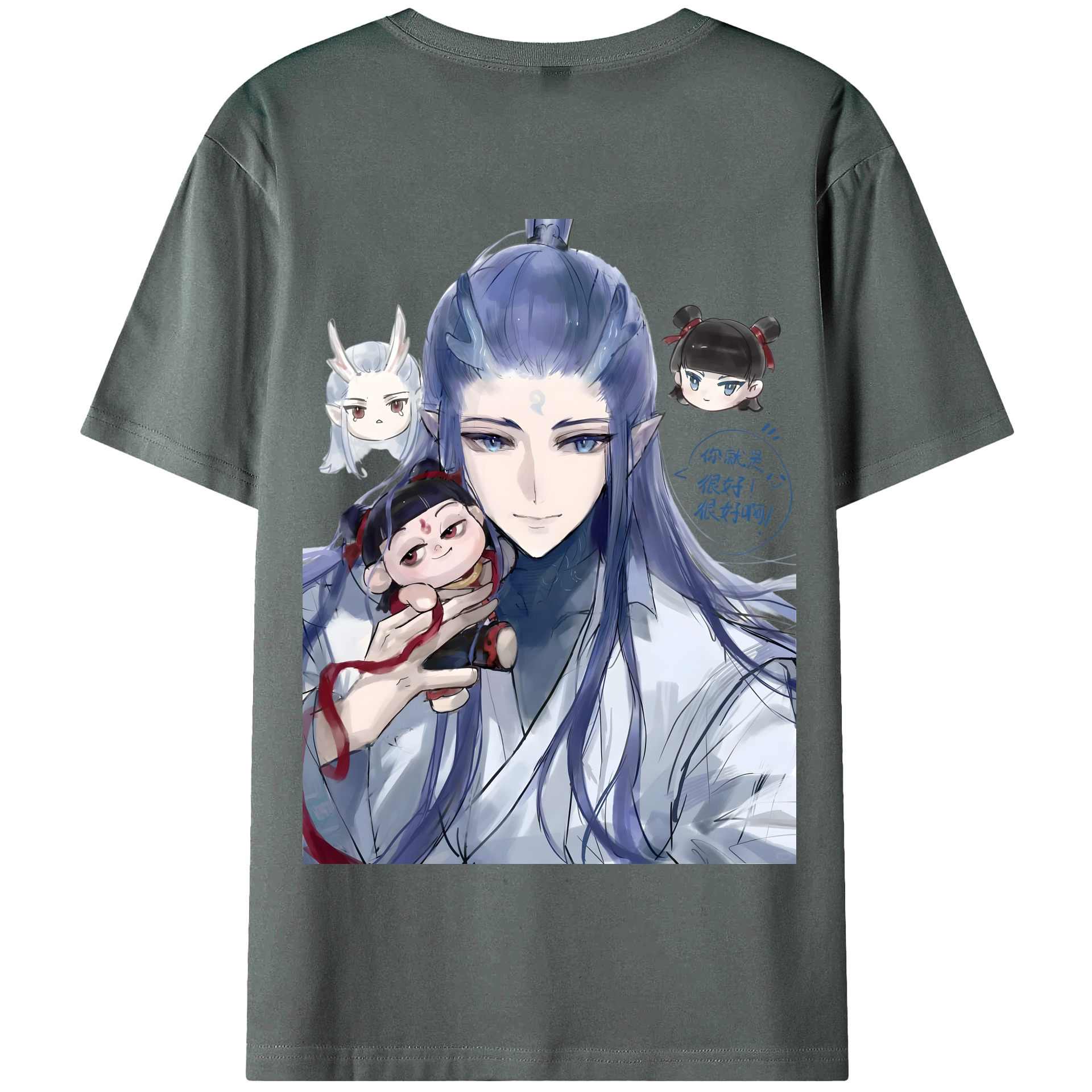 （画像用） Ne Zha 2 ナタ 魔童の大暴れ 綿100％半袖Tシャツ（背面プリント）